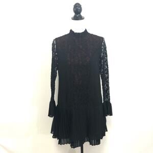 Anthropologie Chole Oliver dress black lace lined size small